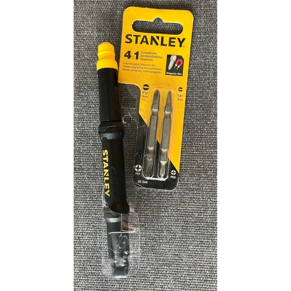 Stanley 4-in-1 Pocket Screwdriver Magnetic Interchangeable Bits 66-344